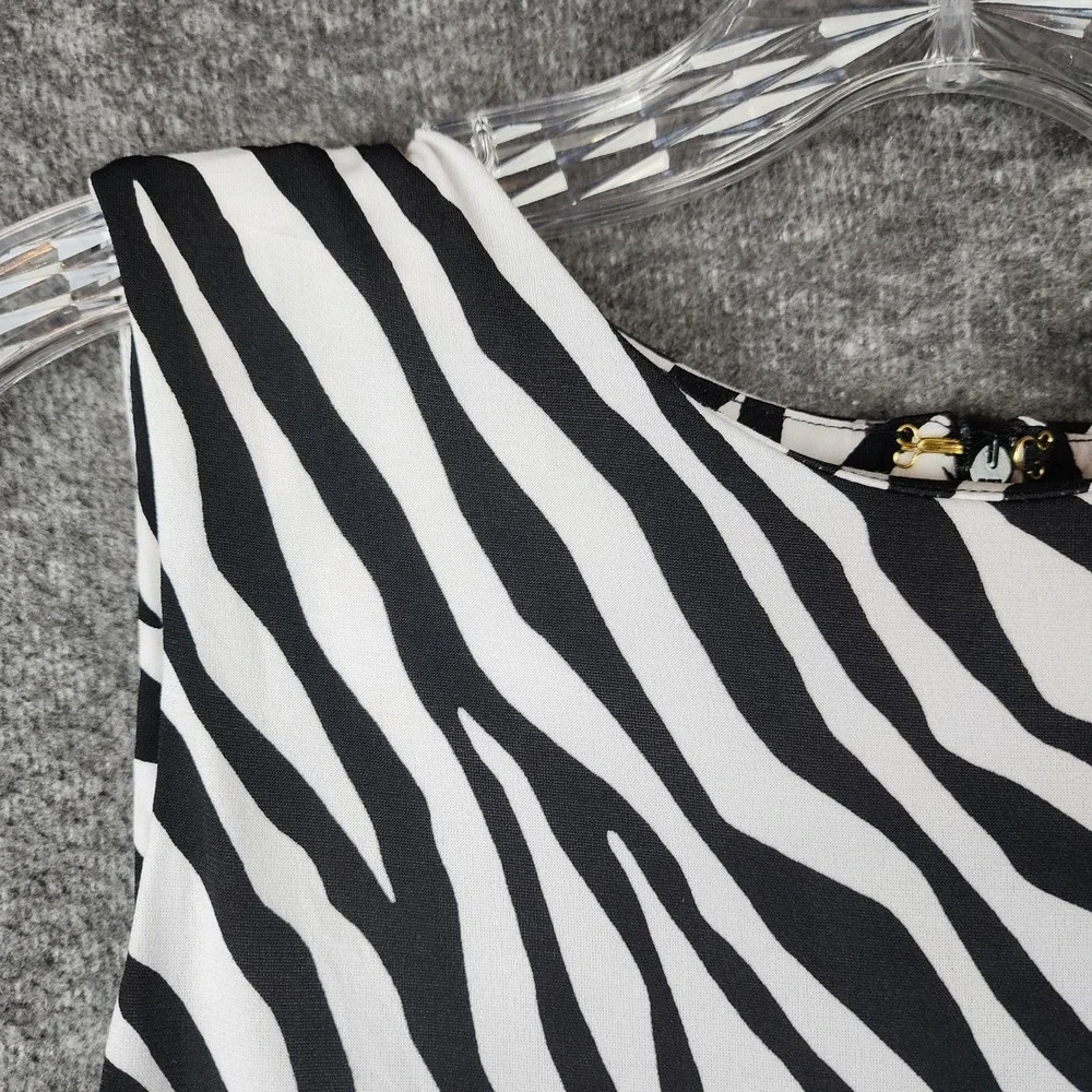 Michael Kors Jumpsuit Womens S Zebra Print Black White Sleeveless Wide Leg EUC